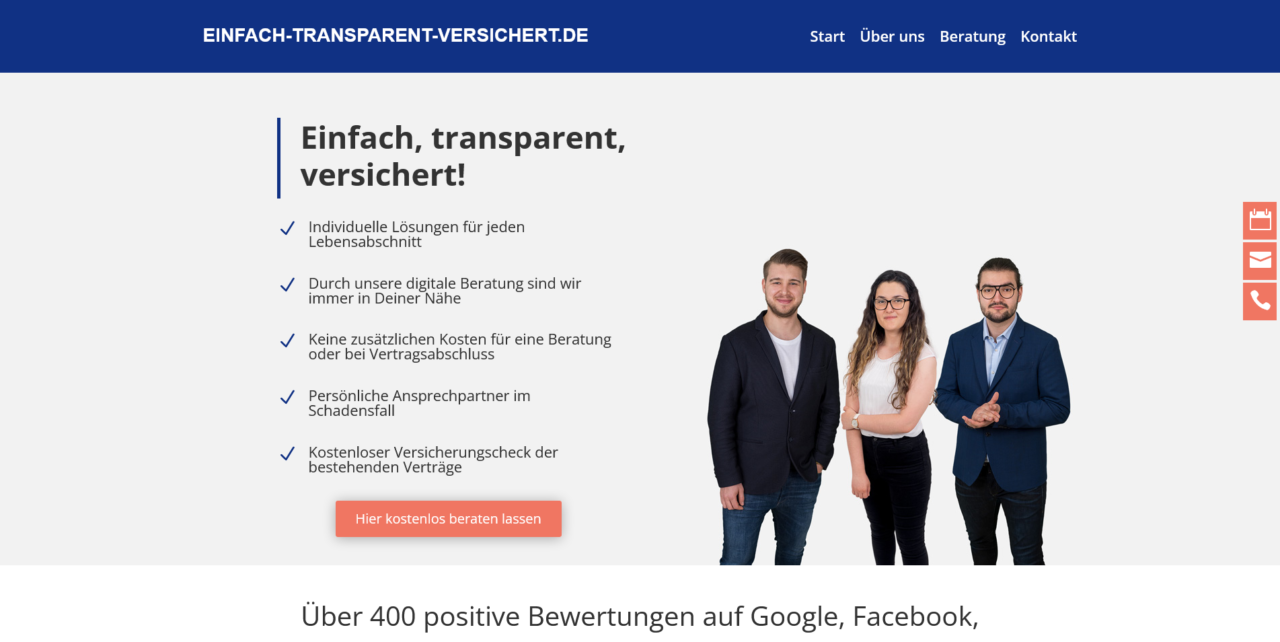 Unsere Webseiten MB Versicherungsvermittlungs GmbH