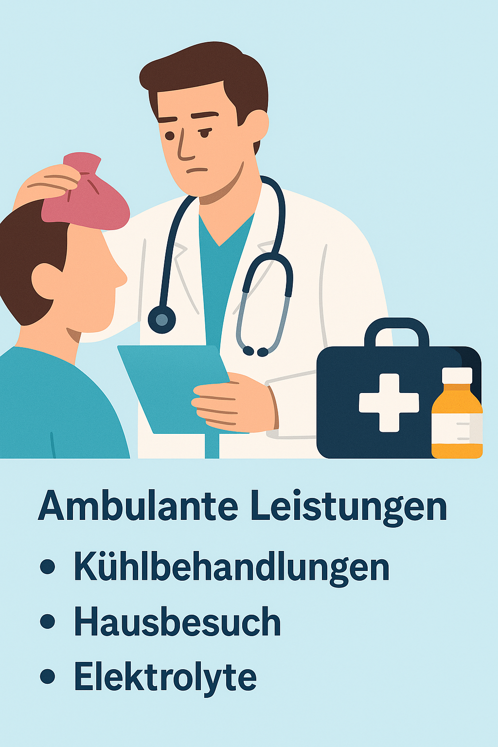 Ambulante Leistungen bei Hitze – Kühlbehandlungen, Hausbesuch und Elektrolytzufuhr